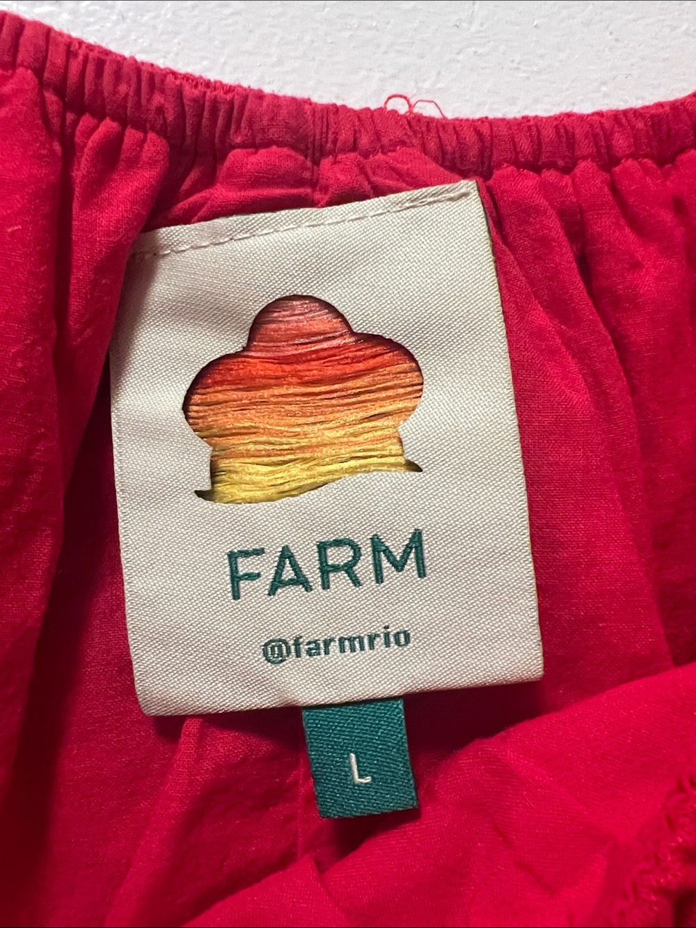FARM Rio Palm Tree Richelieu Flutter-Sleeve Top - Size Large - Picture 5 of 7
